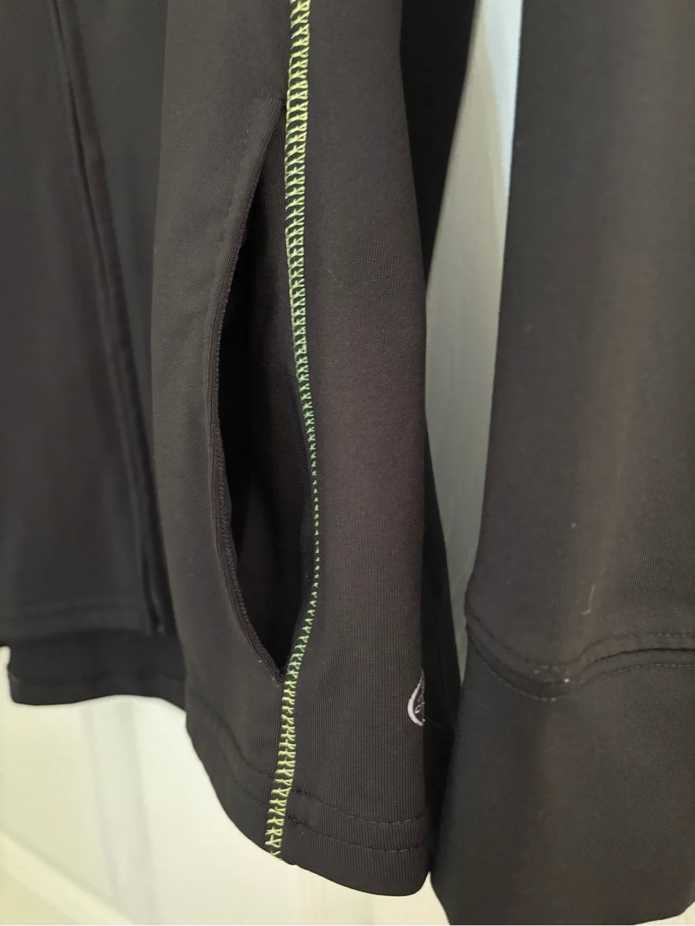 Black Utility Jacket with Lime Stitching